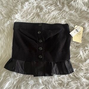 Anthropologie black sweater tube top